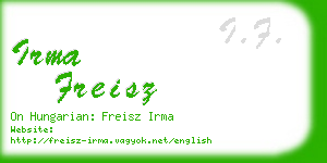 irma freisz business card